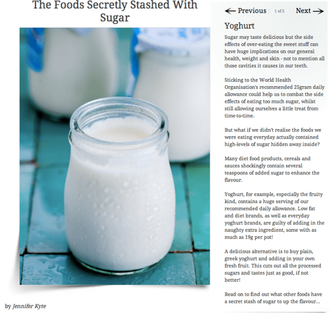 Foods Stashed with Sugar